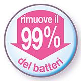 Rimuove il 99% dei batteri