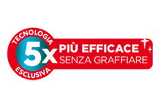 5 volte più efficace senza graffiare