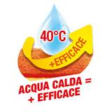 Più efficace con acqua calda