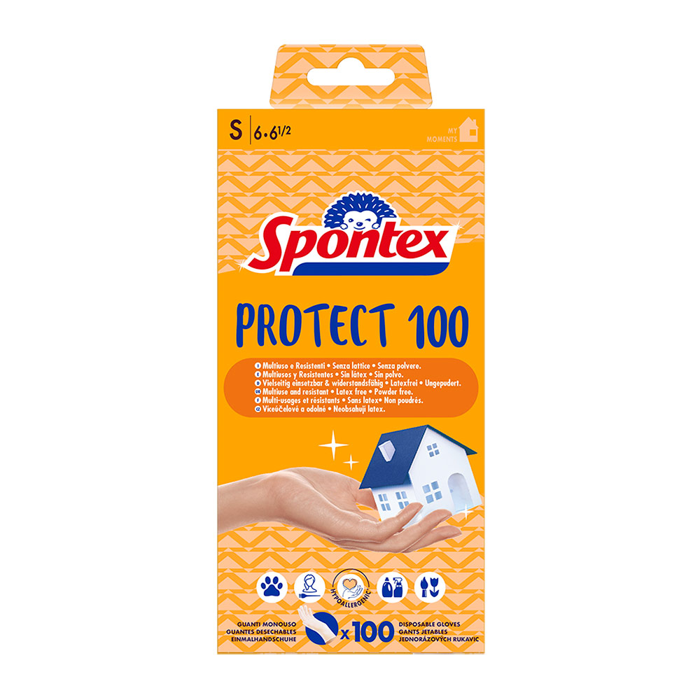 Spontex Guanti monouso Protect 100 pezzi taglia S